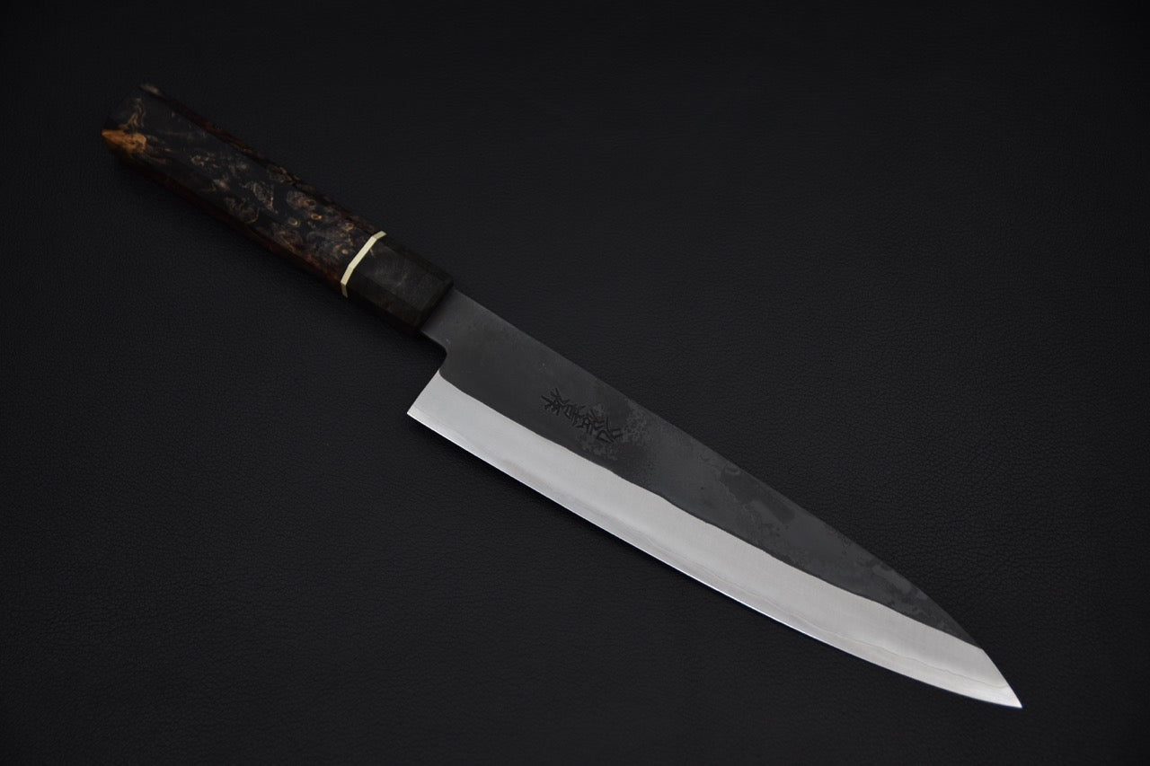 Yoshida Hamono HAP 40 Gyuto 210mm Kurouchi Maple burl (Black)