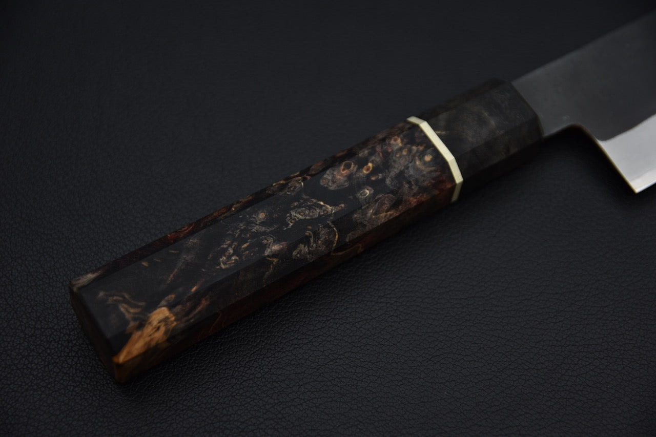 Yoshida Hamono HAP 40 Gyuto 210mm Kurouchi Maple burl (Black)