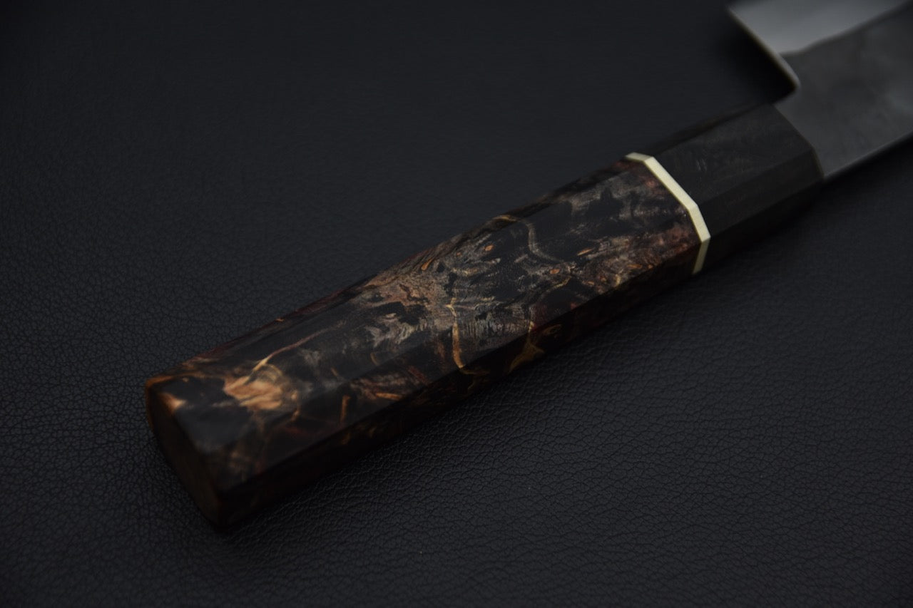 Yoshida Hamono HAP 40 Gyuto 210mm Kurouchi Maple burl (Black)