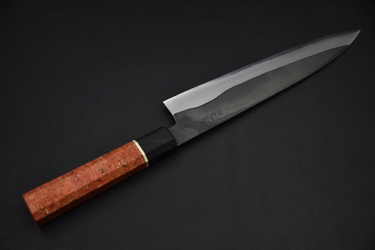 Yoshida Hamono HAP 40 Gyuto 210mm Kurouchi Loupe D'érable (Rouge)