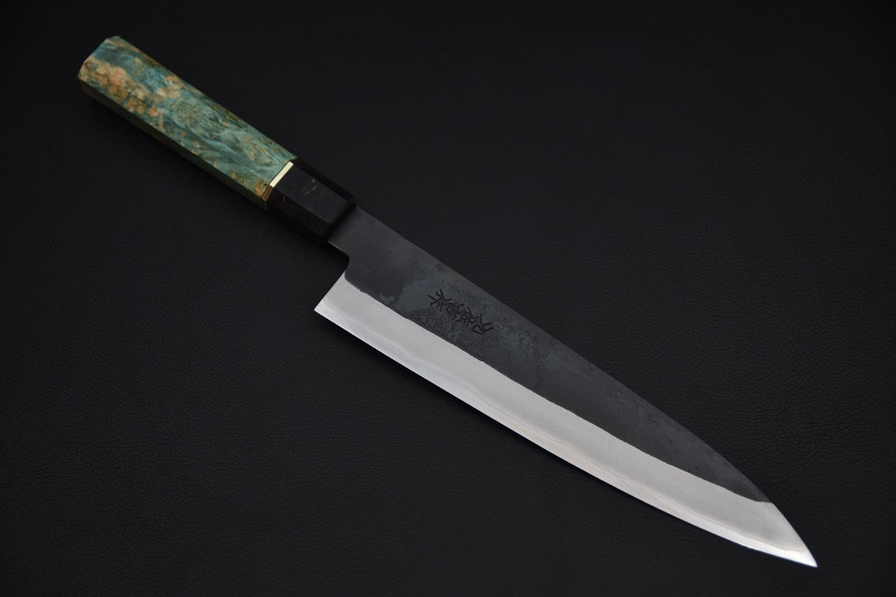 Yoshida Hamono HAP 40 Gyuto 210mm Kurouchi Loupe d'érable (Vert)