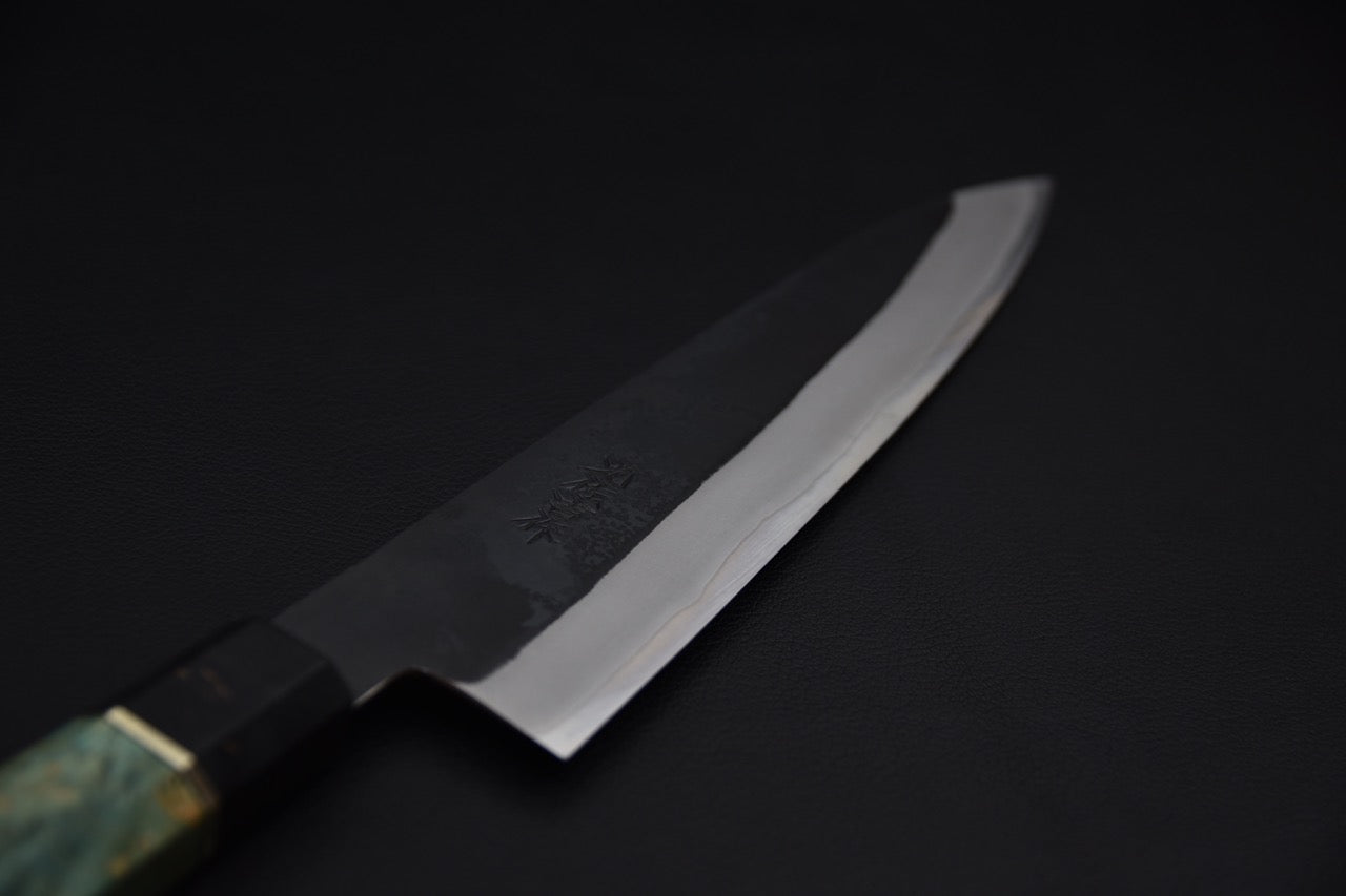 Yoshida Hamono HAP 40 Gyuto 210mm Kurouchi Loupe d'érable (Vert)