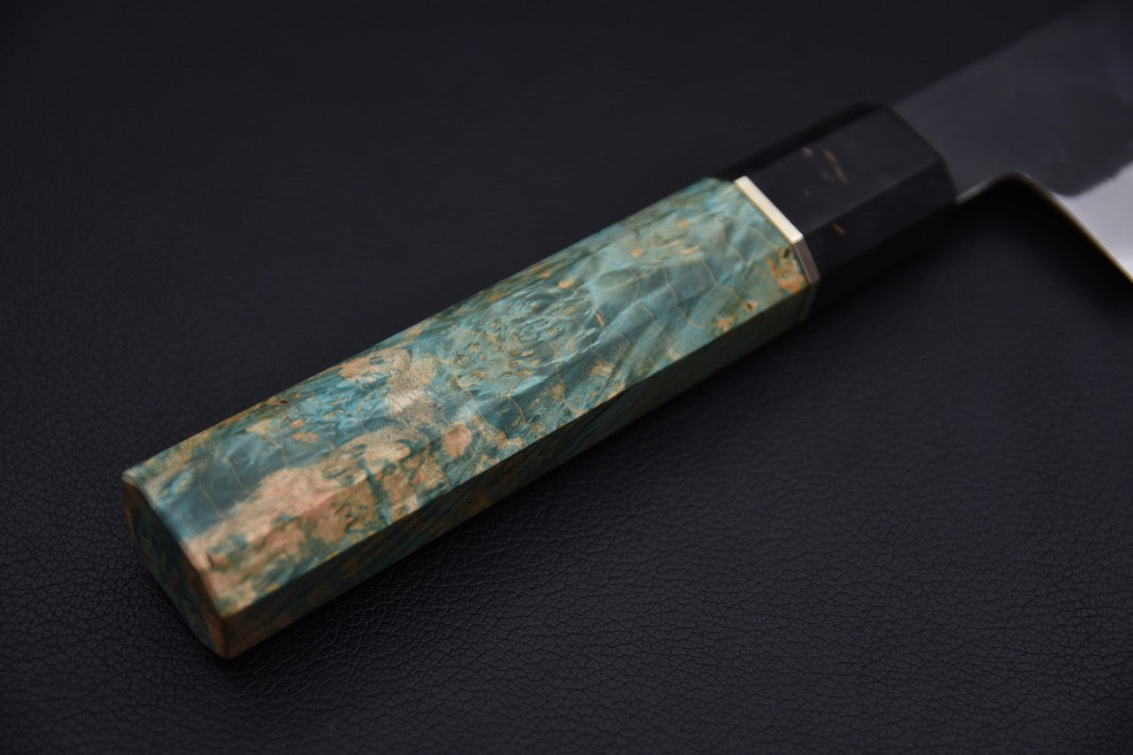 Yoshida Hamono HAP 40 Gyuto 210mm Kurouchi Loupe d'érable (Vert)