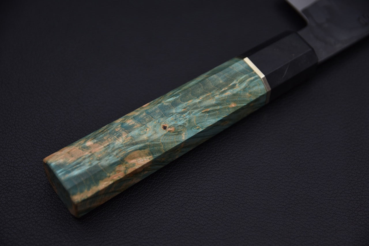 Yoshida Hamono HAP 40 Gyuto 210mm Kurouchi Loupe d'érable (Vert)