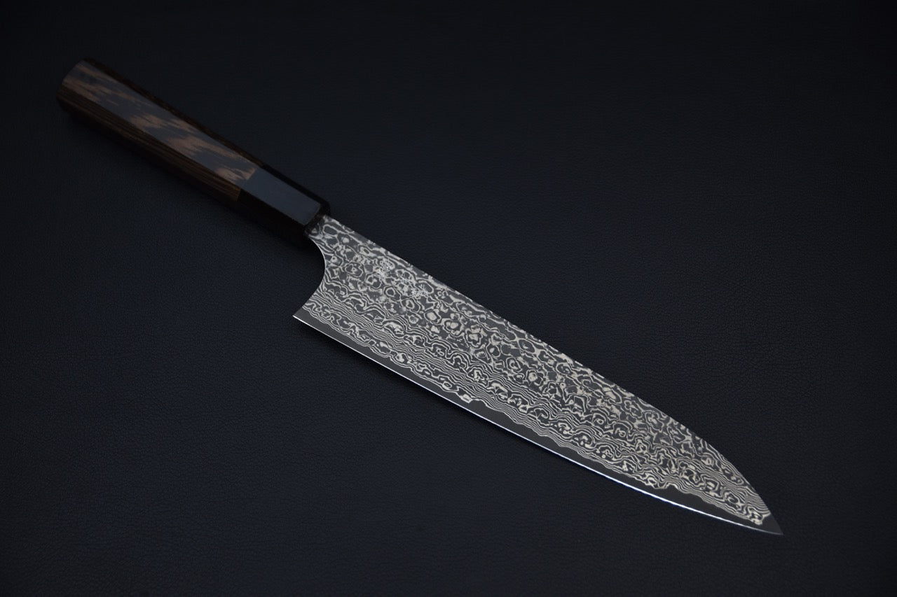 Yoshimi Kato VG-10 Gyuto 210mm Black Damascus Tagayasan